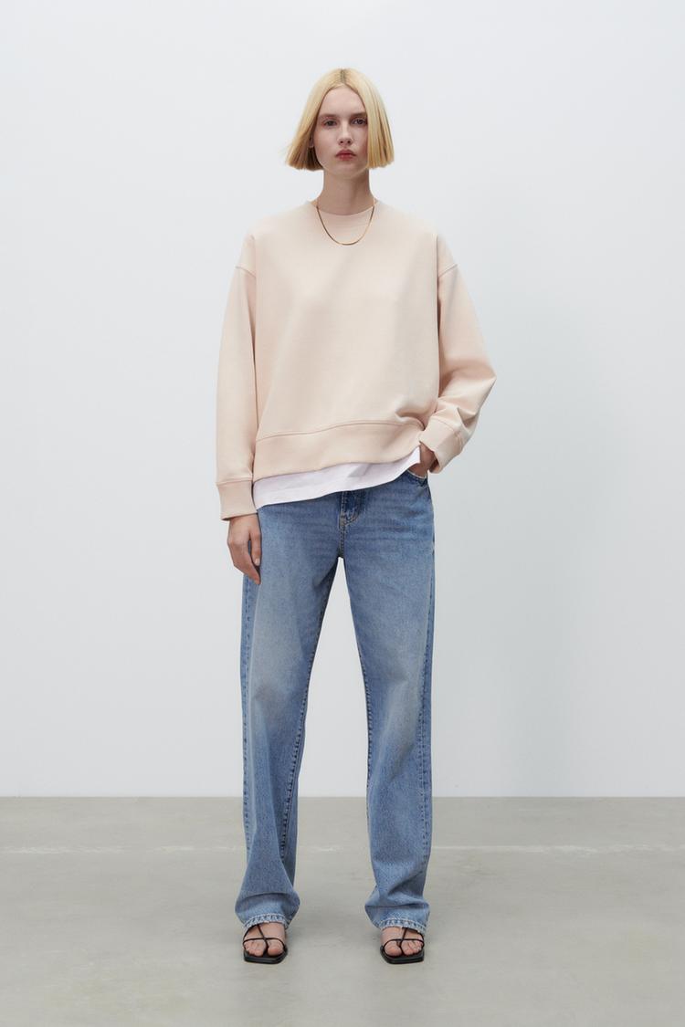 CONTRAST SWEATSHIRT Sand ZARA Spain